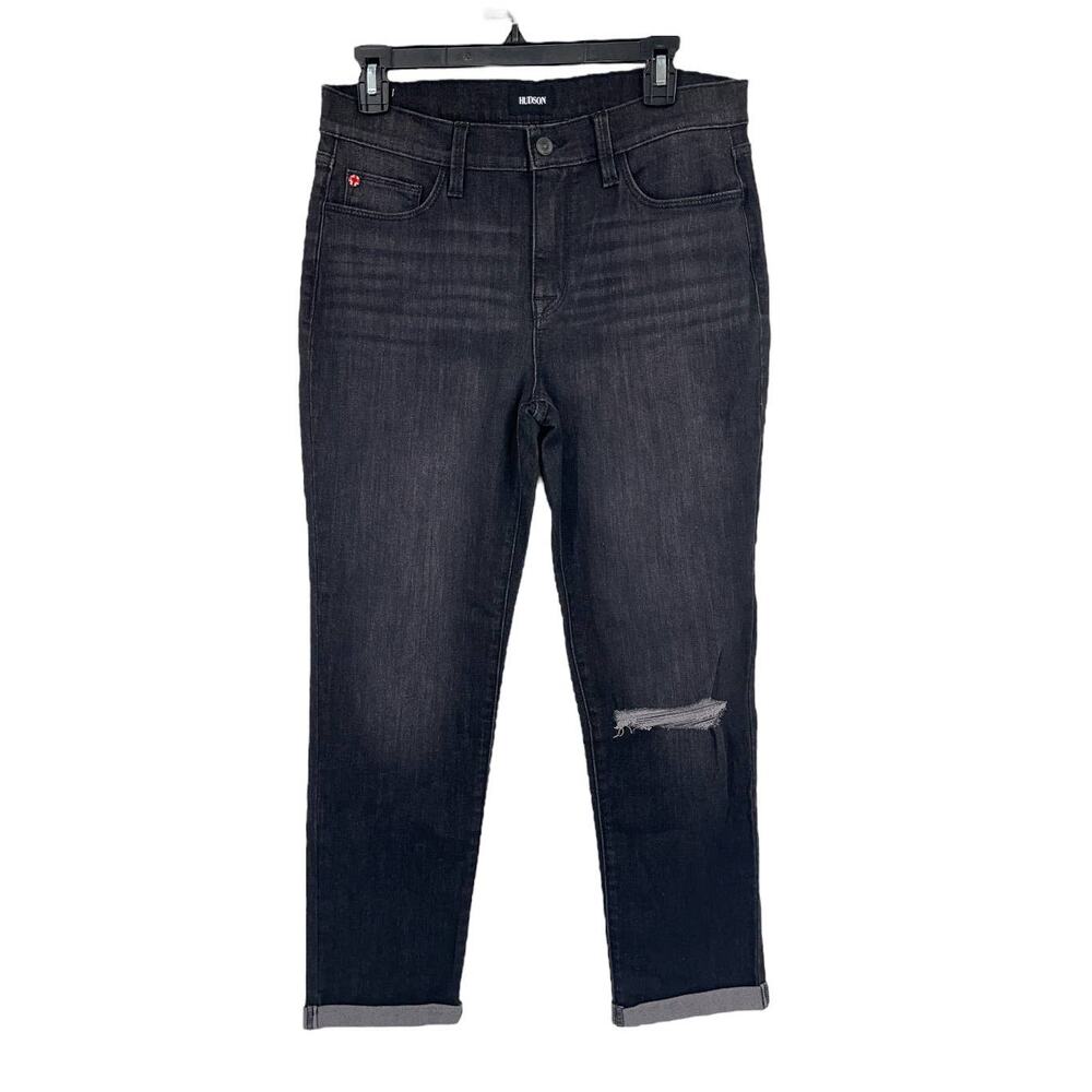 Hudson Jean Natalie Mid Rise Slim Boyfriend gray size 27